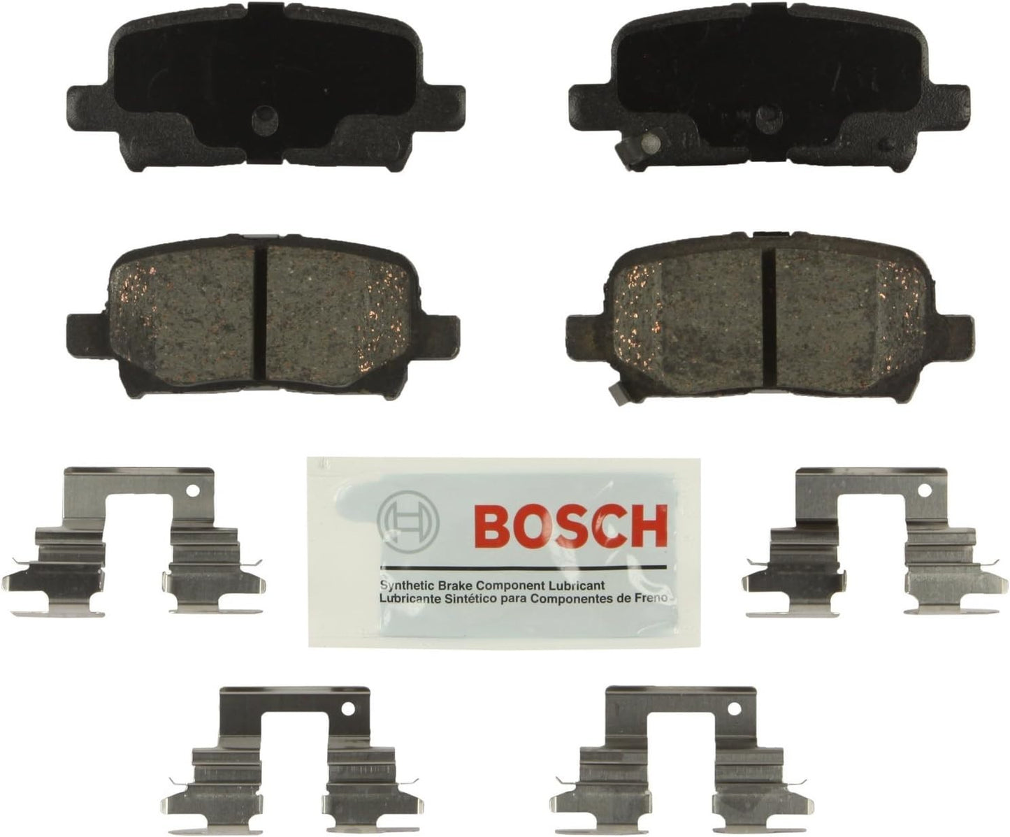 Bosch BE865H Blue Rear Ceramic Disc Brake Pad Set with Hardware for Acura Honda