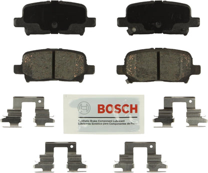 Bosch BE865H Blue Rear Ceramic Disc Brake Pad Set with Hardware for Acura Honda