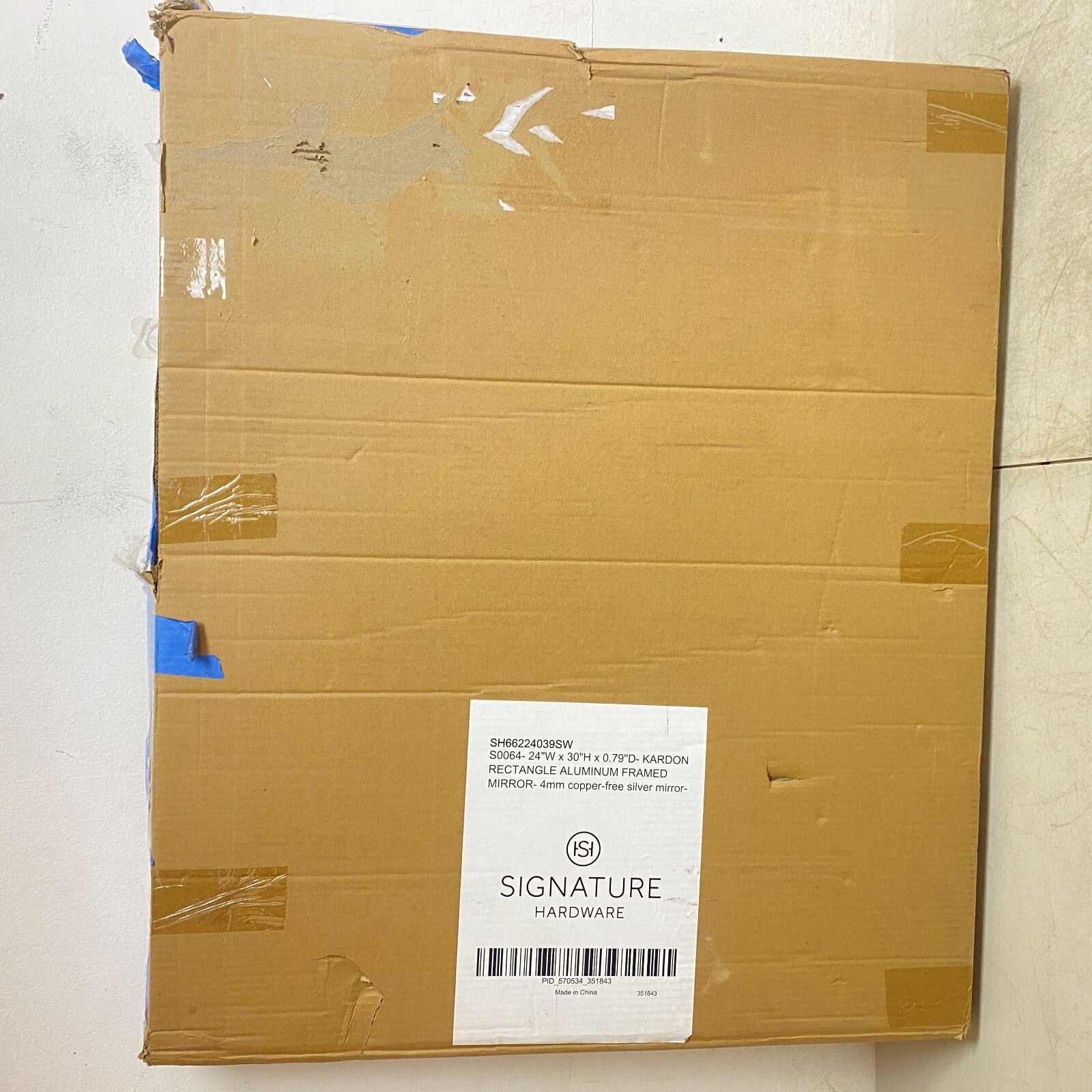 Signature Hardware 24''W x 30''H x 0.79''D - Kardon Rectangular Framed Mirror...