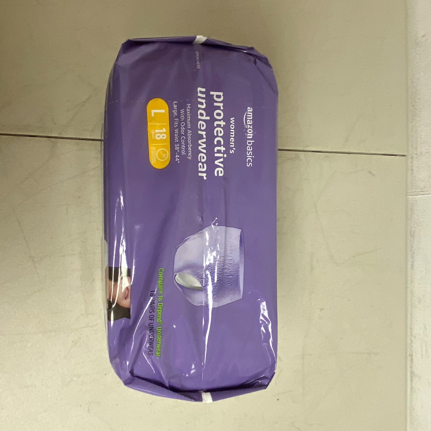 Basics Incontinence & Postpartum Underwear for Women, Large, 44 ct