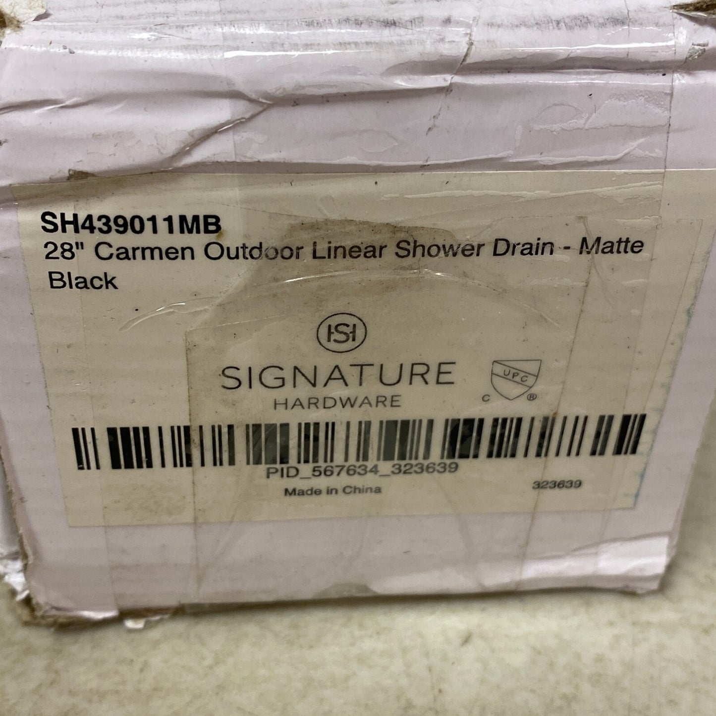 Signature Hardware 28" CARMEN OUTDOOR LINEAR SHOWER DRAIN - MATTE BLACK