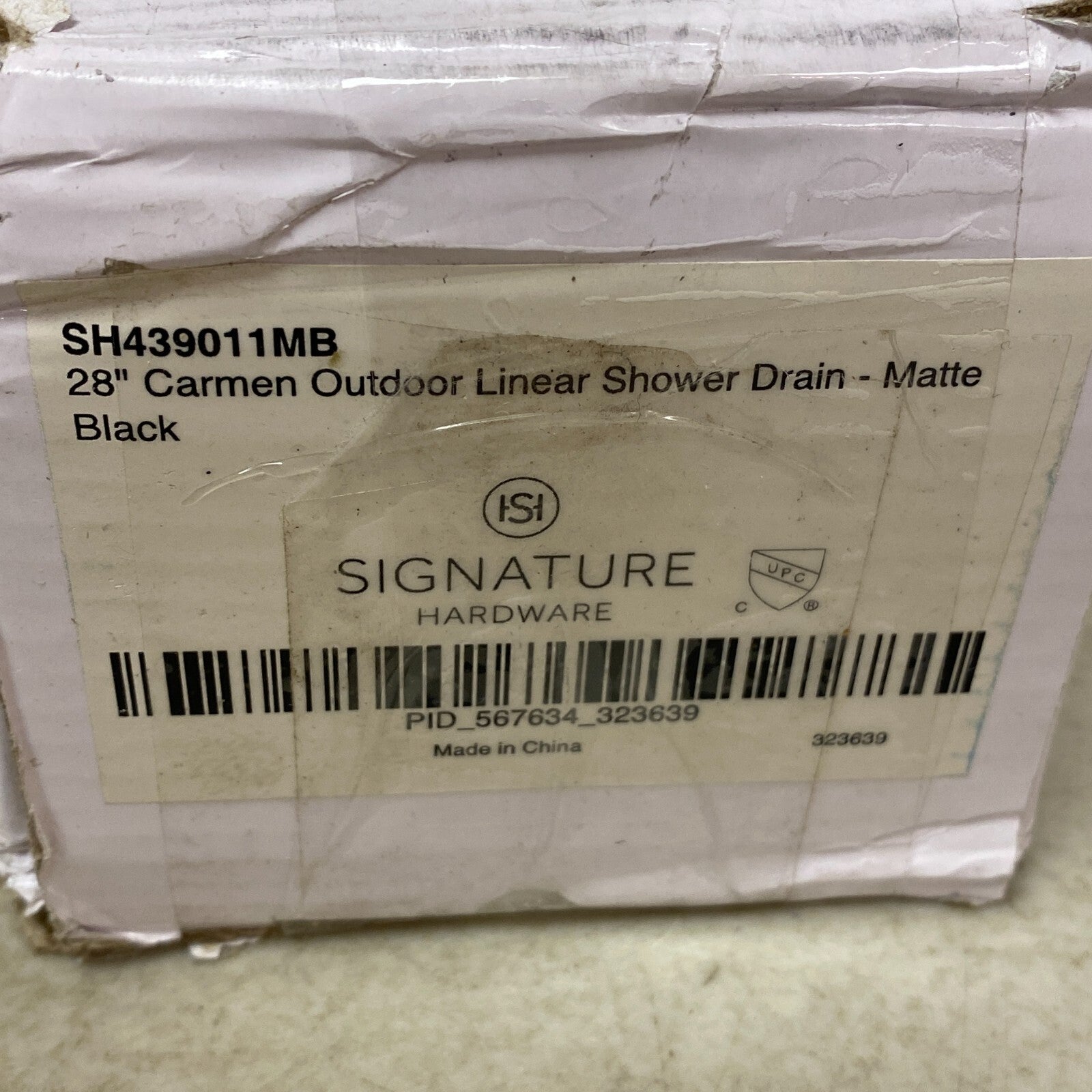 Signature Hardware 28" CARMEN OUTDOOR LINEAR SHOWER DRAIN - MATTE BLACK
