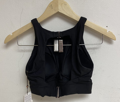 Calia Women's Swim Long Line High Neck Racerback Bikini Top Pure Black WSA21207