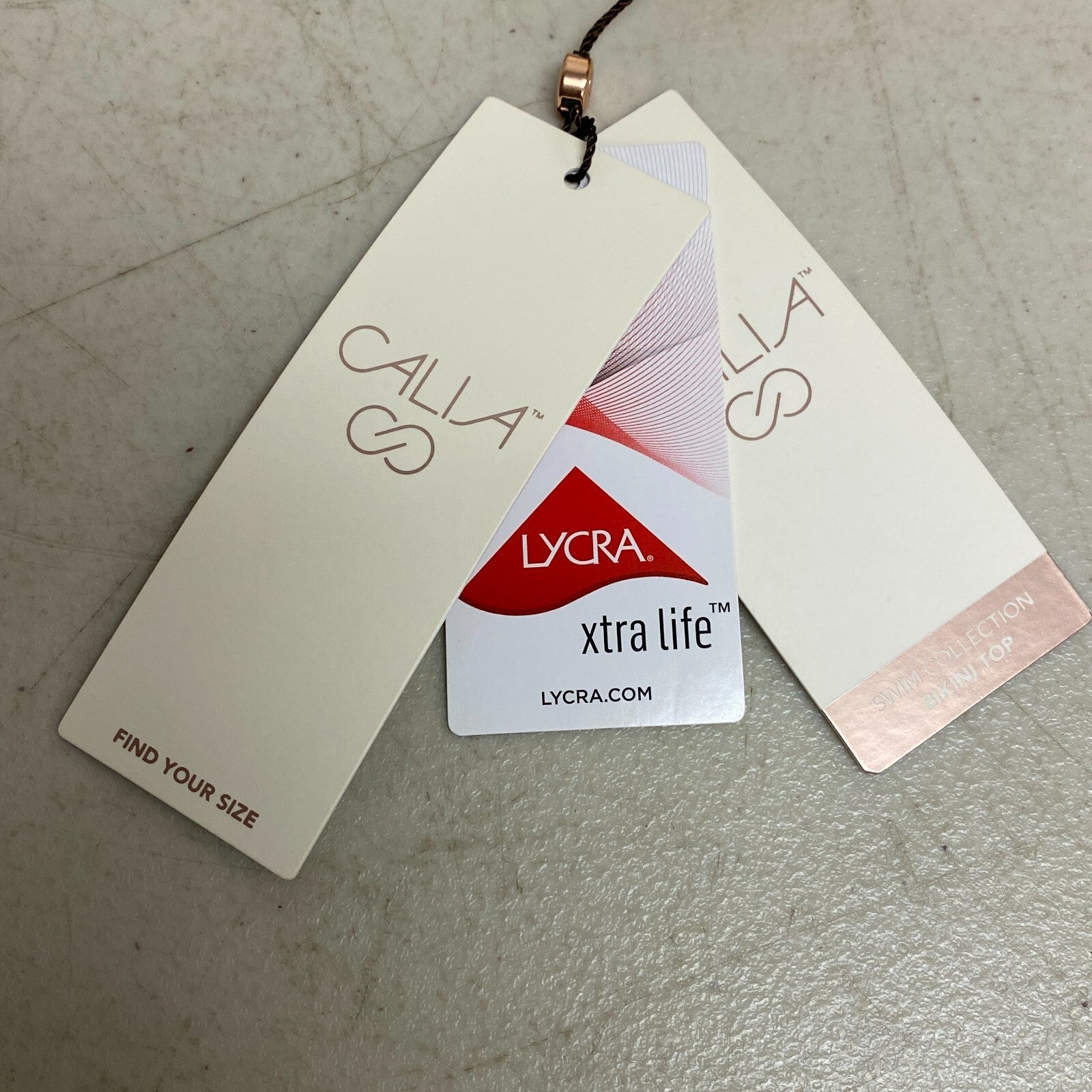 Calia Women's Swim Low Support Tie Back Bikini Top Orange Multi WSA23200PRT