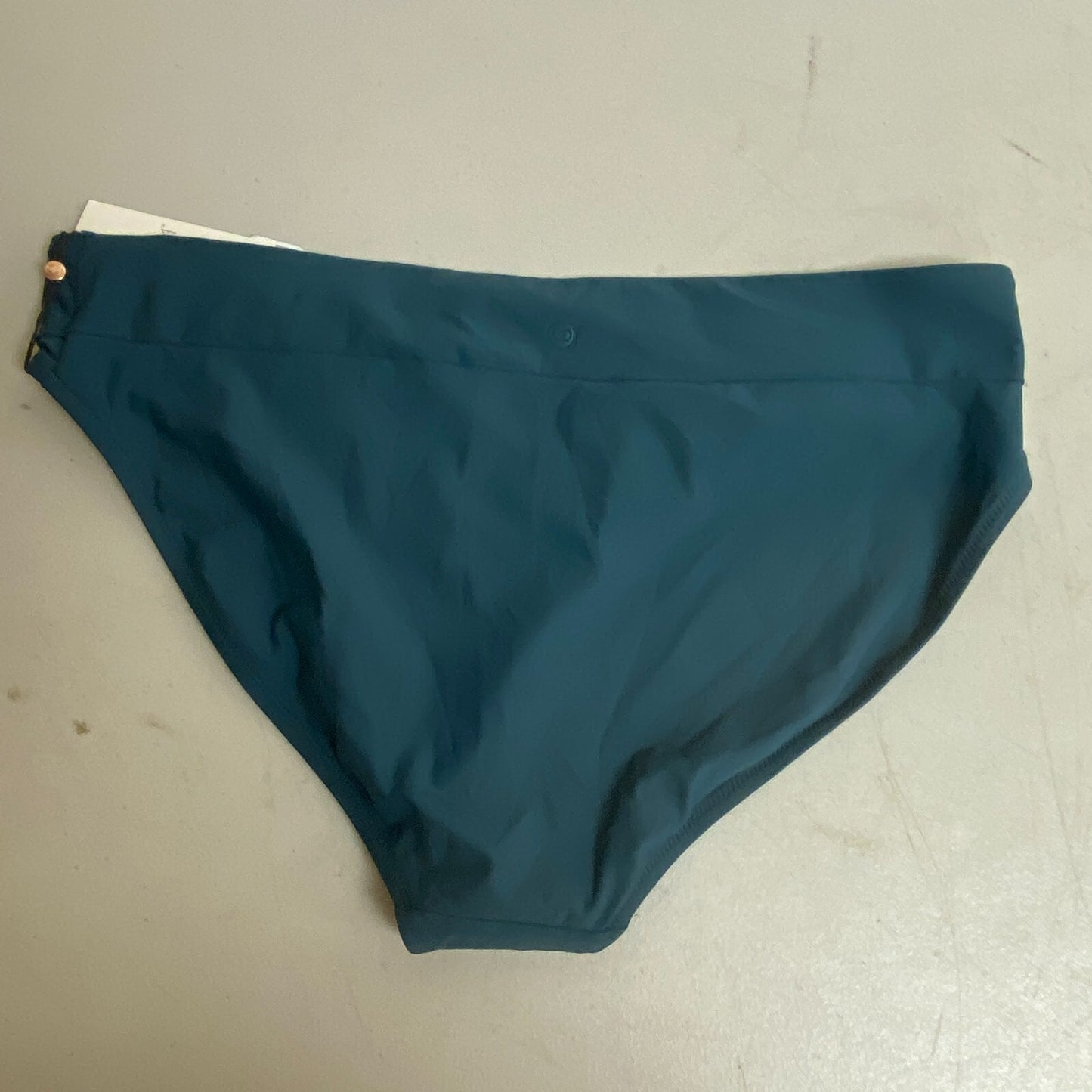 CALIA Women's Mid Rise Wide Banded High Leg Swim Bottoms Deep Aqua WSA23414