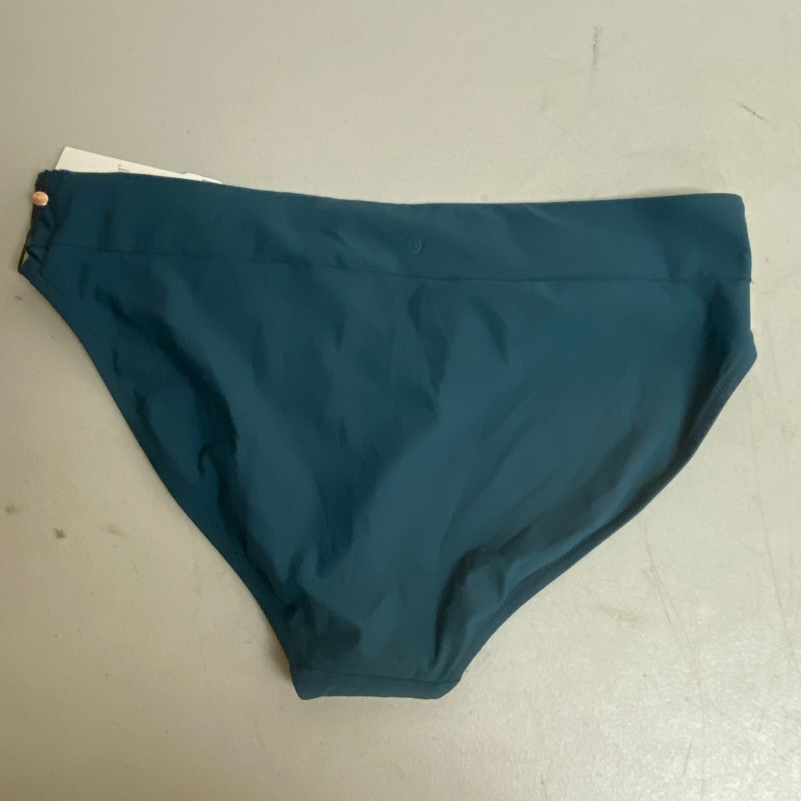 CALIA Women's Mid Rise Wide Banded High Leg Swim Bottoms Deep Aqua WSA23414