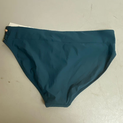 CALIA Women's Mid Rise Wide Banded High Leg Swim Bottoms Deep Aqua WSA23414