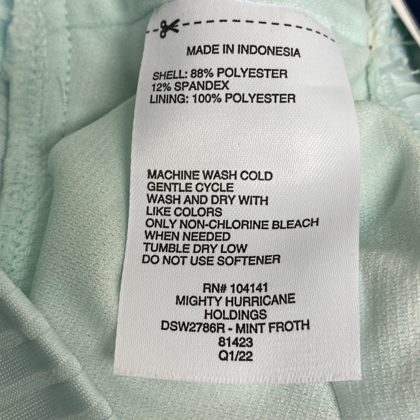 DSG Women's Long Line Scoop Neck swim Bralette Top Mint Froth DSW2786R New