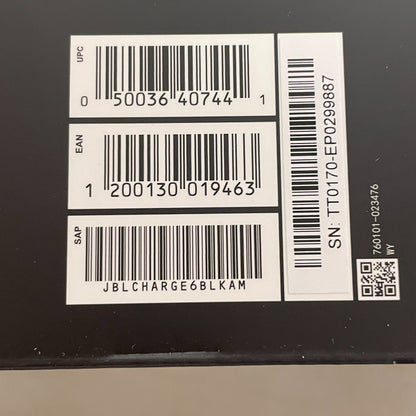 JBL Charge 6 Black Portable Bluetooth Waterproof Speaker Power bank NEW!!