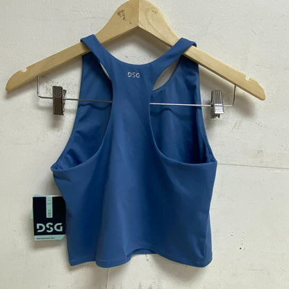 DSG Girls' Shelf Bra Tank Top Basin Blue Sleeveless Solid Racerback DAG23712