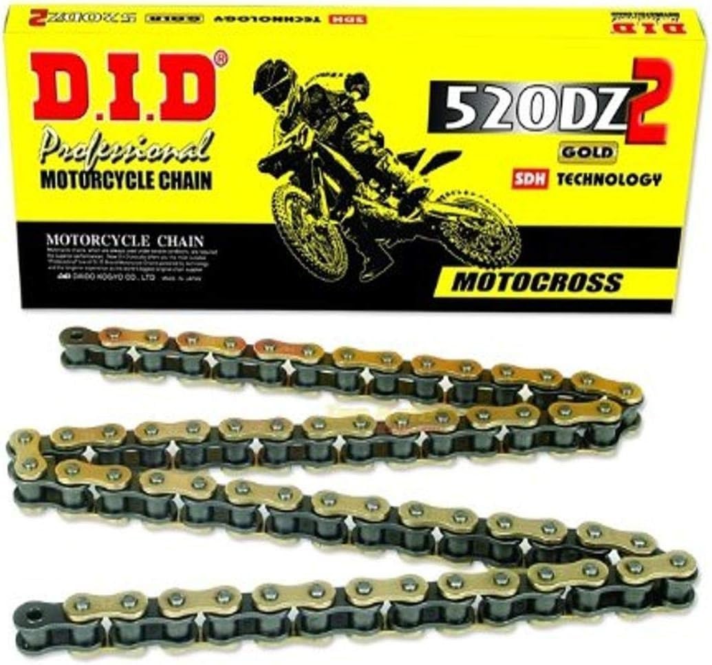 DID 520DZ-98 DZ2 High Performance Gold Non-O-Ring Chain 98 Link Motorcycle