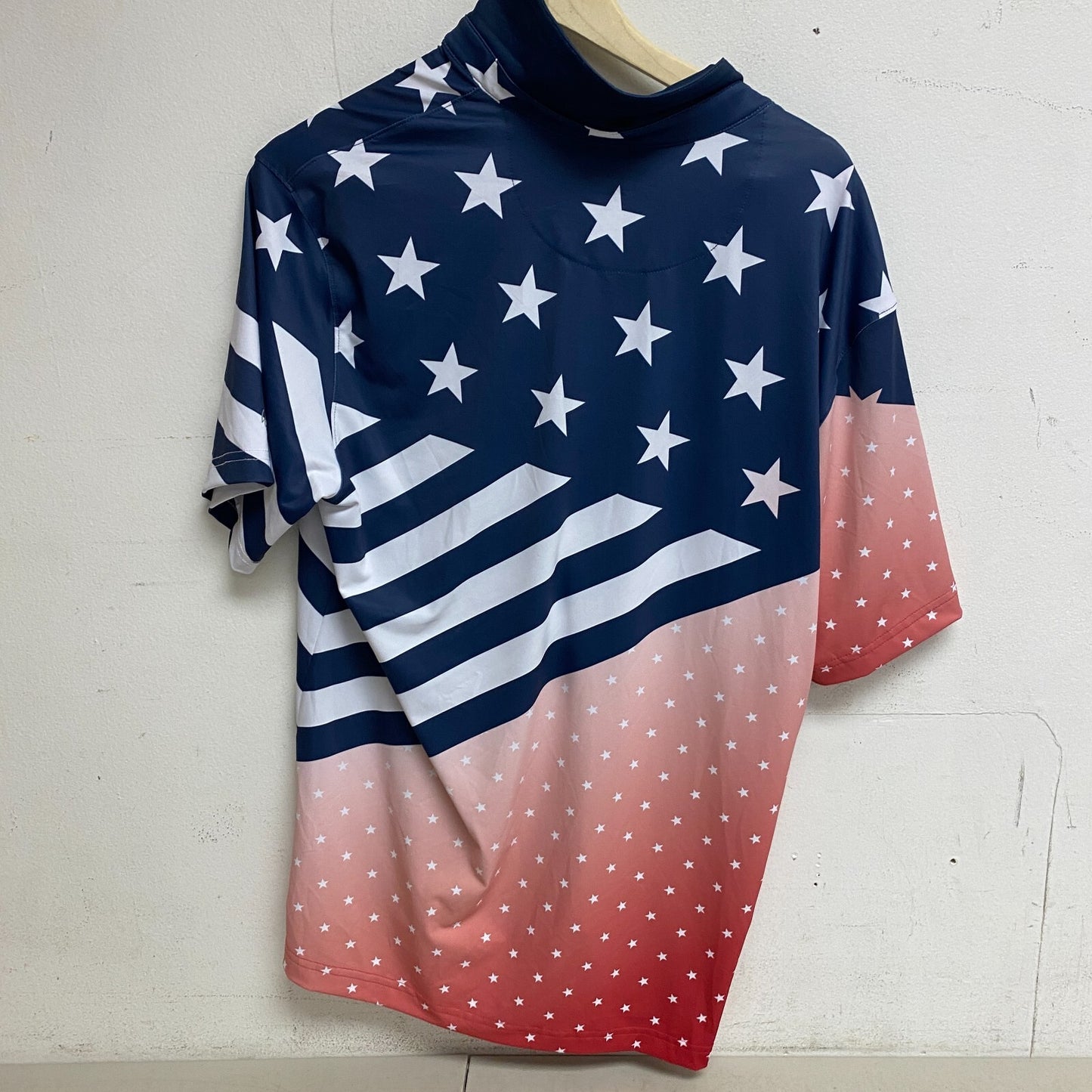 Walter Hagen Men's P11 USA Gradient Flag PRT Polo Gradient Flag Navy MGA11490