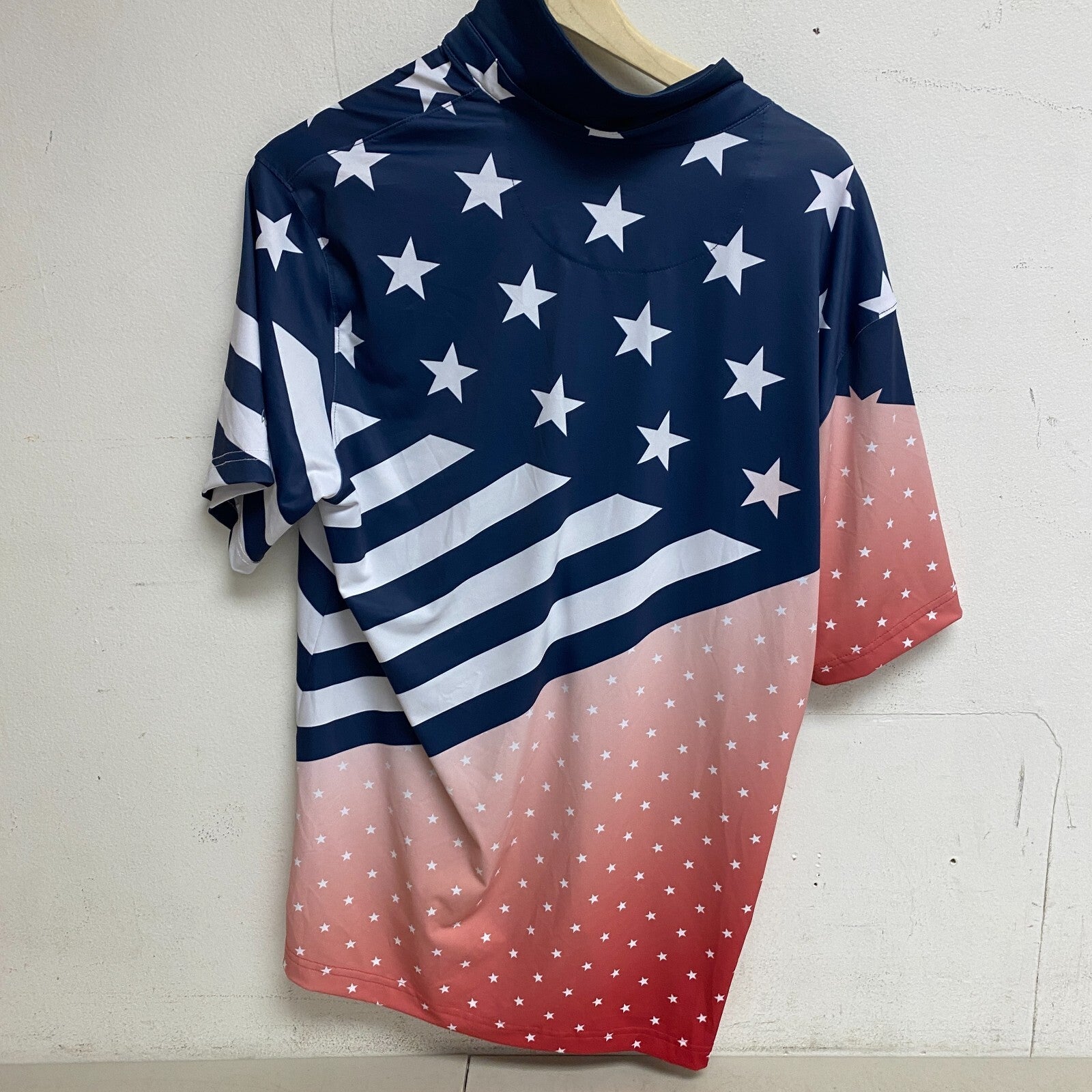 Walter Hagen Men's P11 USA Gradient Flag PRT Polo Gradient Flag Navy MGA11490