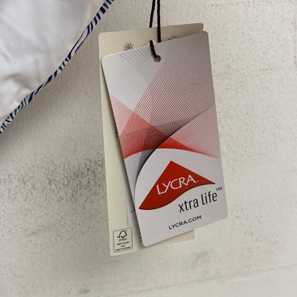 Calia Women's Shirred V Front Mid Rise Bottom Wave Blue/White WSA23415PRT New!