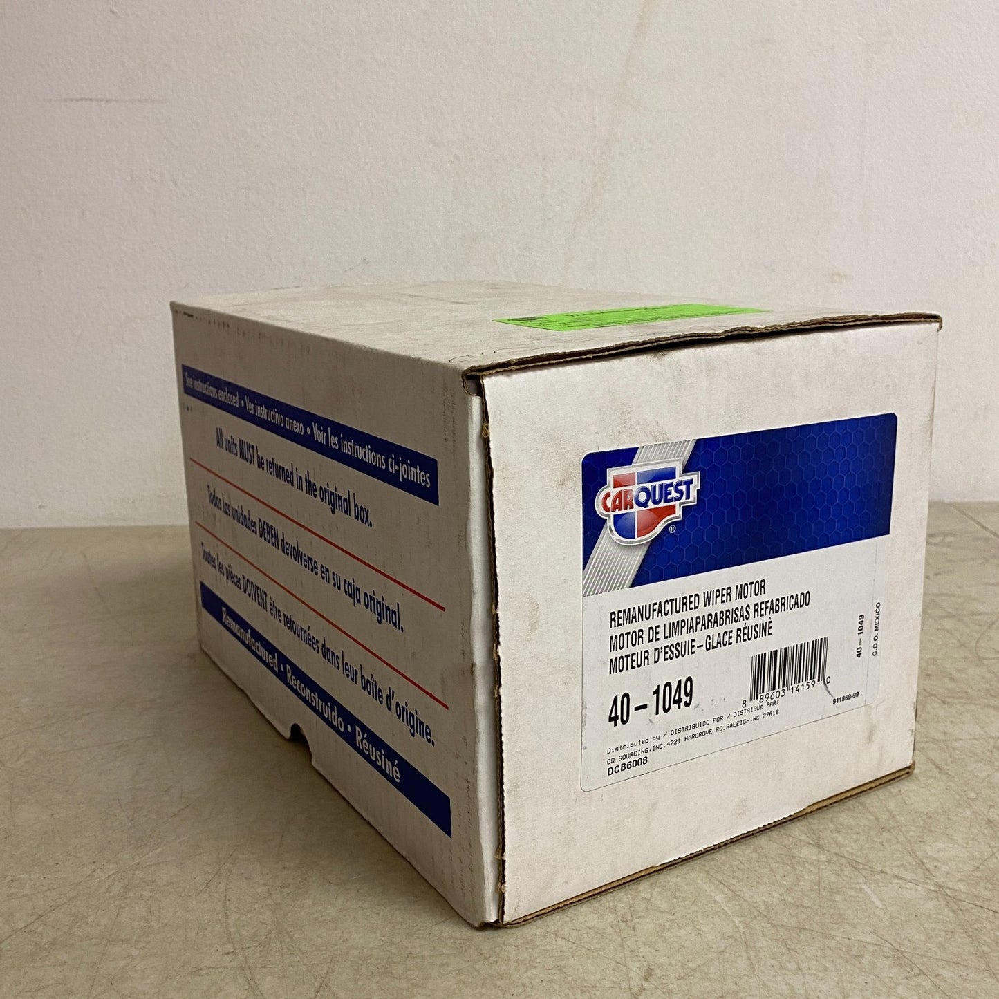 CARQUEST Premium Reman Windshield Wiper Motor Front 40‑1049