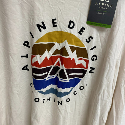 Alpine Design Men's AD M LS Graphic Tee SD AD Logo/Soft White ADM23200SD