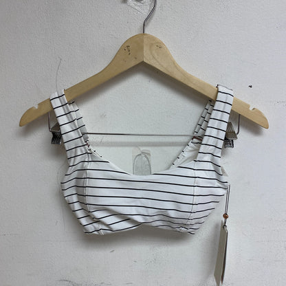 Calia Women's Power sculpt Swim Bikini Top Stripe White WSA22208PRT New!