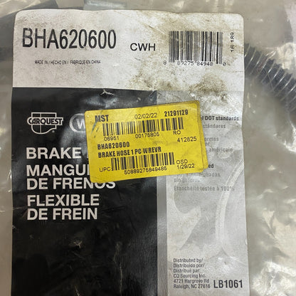 CARQUEST Brake Hydraulic Hose Black EPDM Rubber 27.75″ Model BHA620600