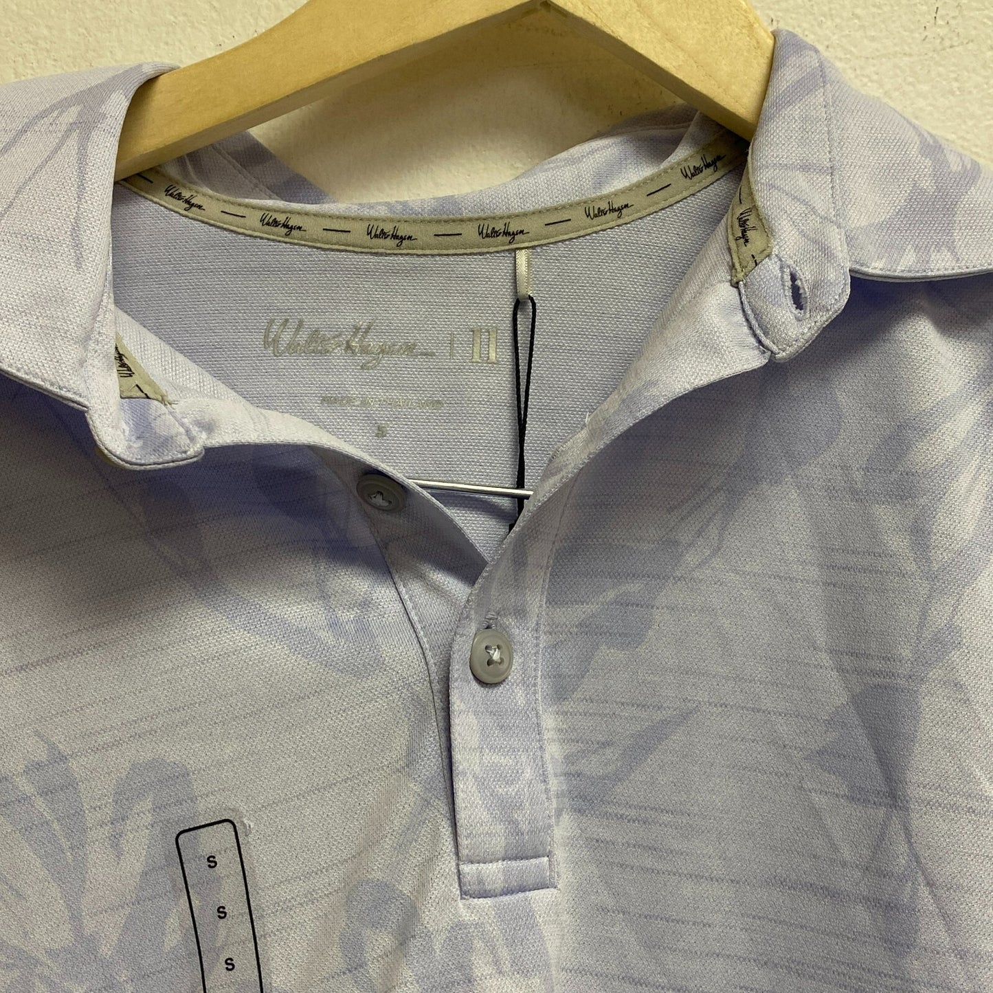 Walter Hage Men's P11 Floral Pique Polo Linear Floral Grey Skies MGA11507