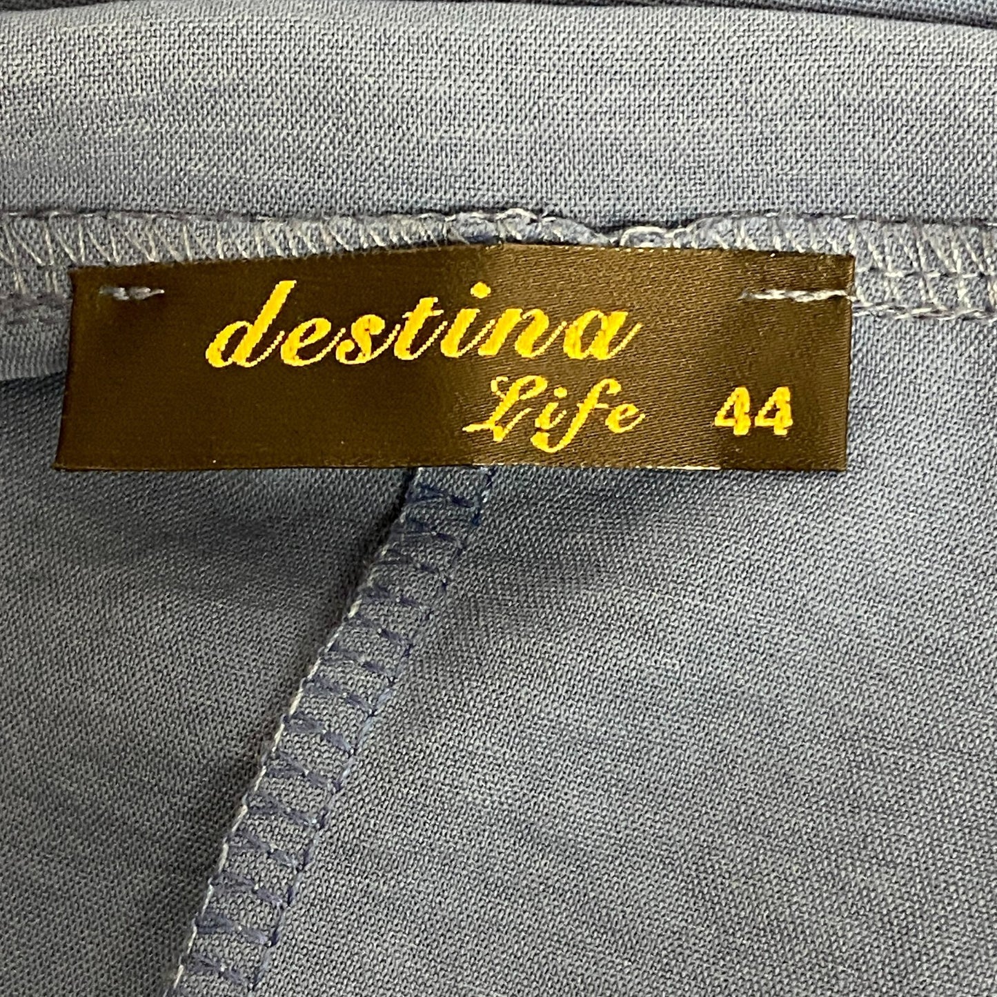 Destina Life Boho Maxi Dress Blue Black bottom accent and neck hanging Size US16