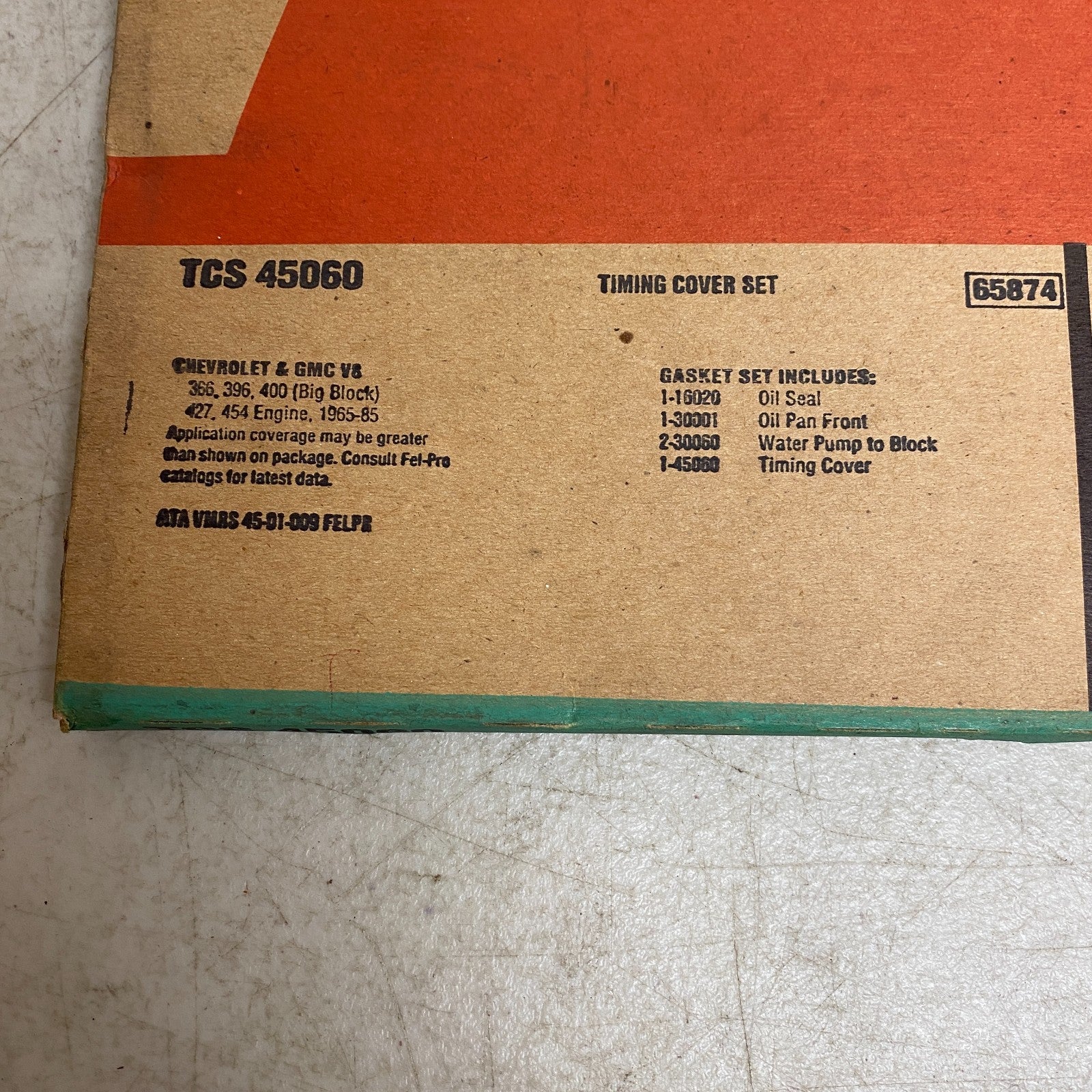 FEL-PRO TCS45060 Timing Cover Gasket Set BBC V8 427 454 1965-1976 Chevrolet Impa