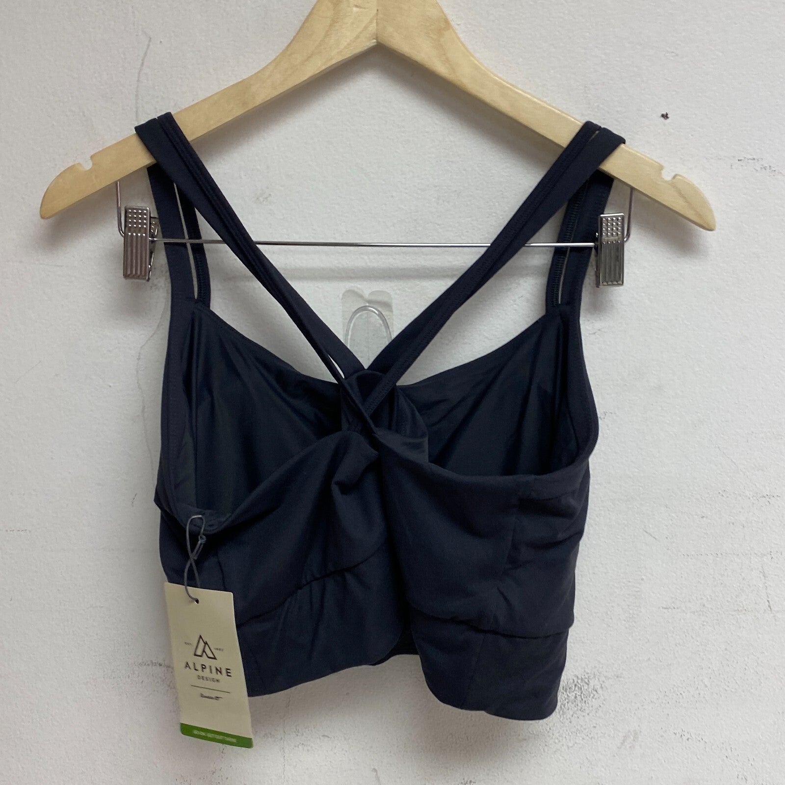 Alpine Design Women's Field Knit Halter Strappy Bra Pure Black ADW13108P New