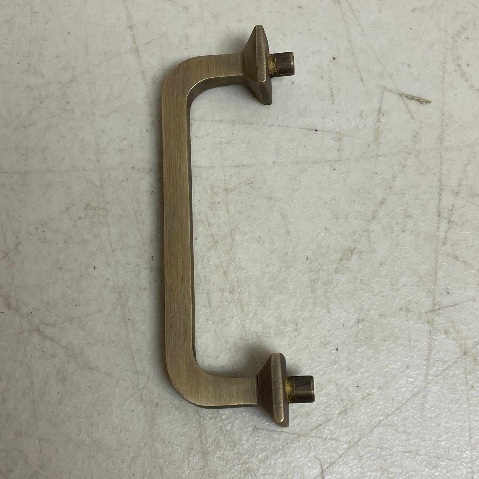 Signature Hardware 4" Klein Solid Brass Cabinet Pull Antique Brass HL-552-4-AB