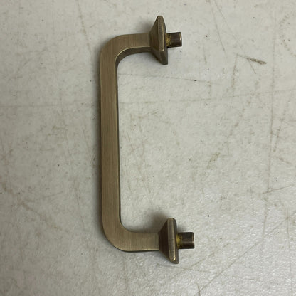 Signature Hardware 4" Klein Solid Brass Cabinet Pull Antique Brass HL-552-4-AB