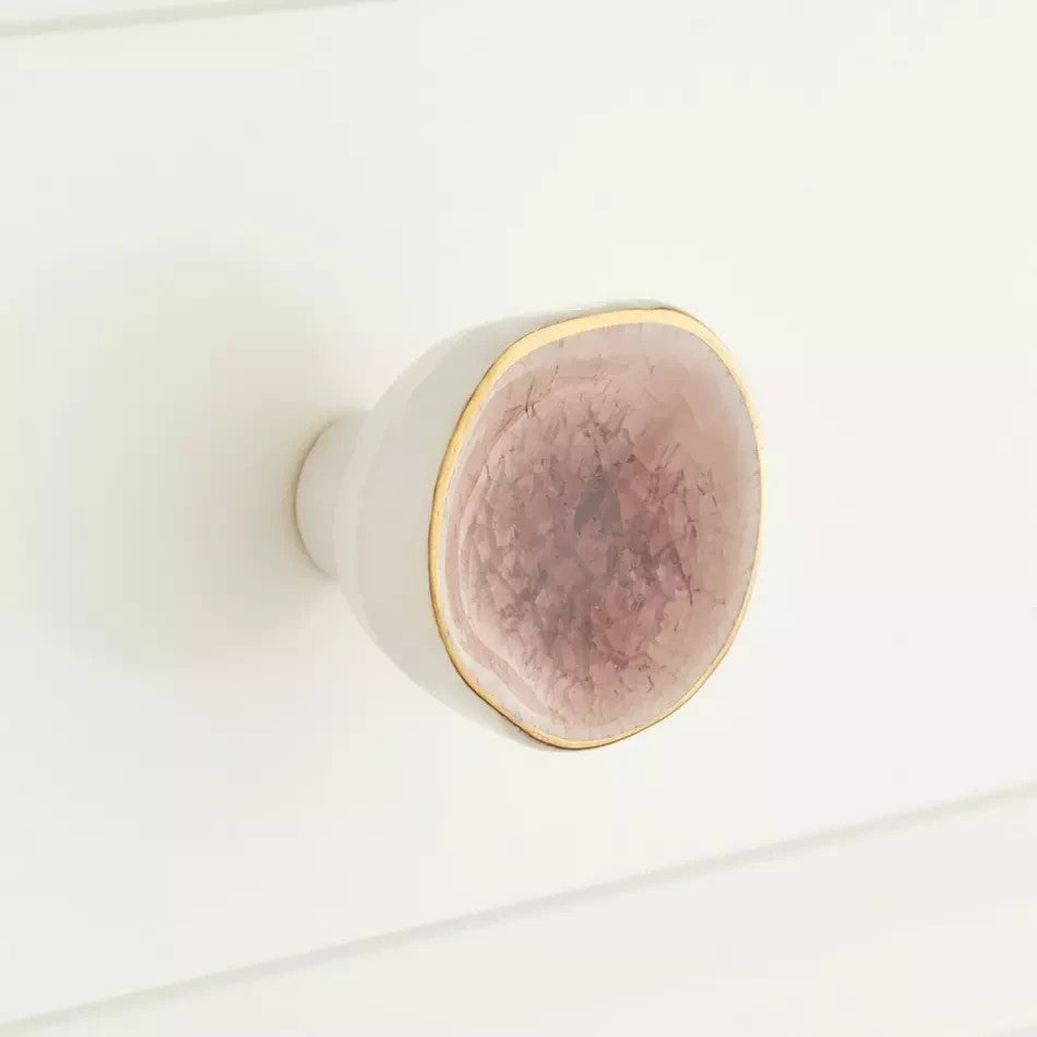 Signature Hardware Menotti Porcelain Cabinet Knob Rosewood POR0065-PNK