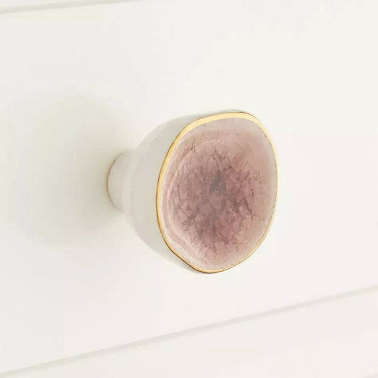 Signature Hardware Menotti Porcelain Cabinet Knob Rosewood POR0065-PNK