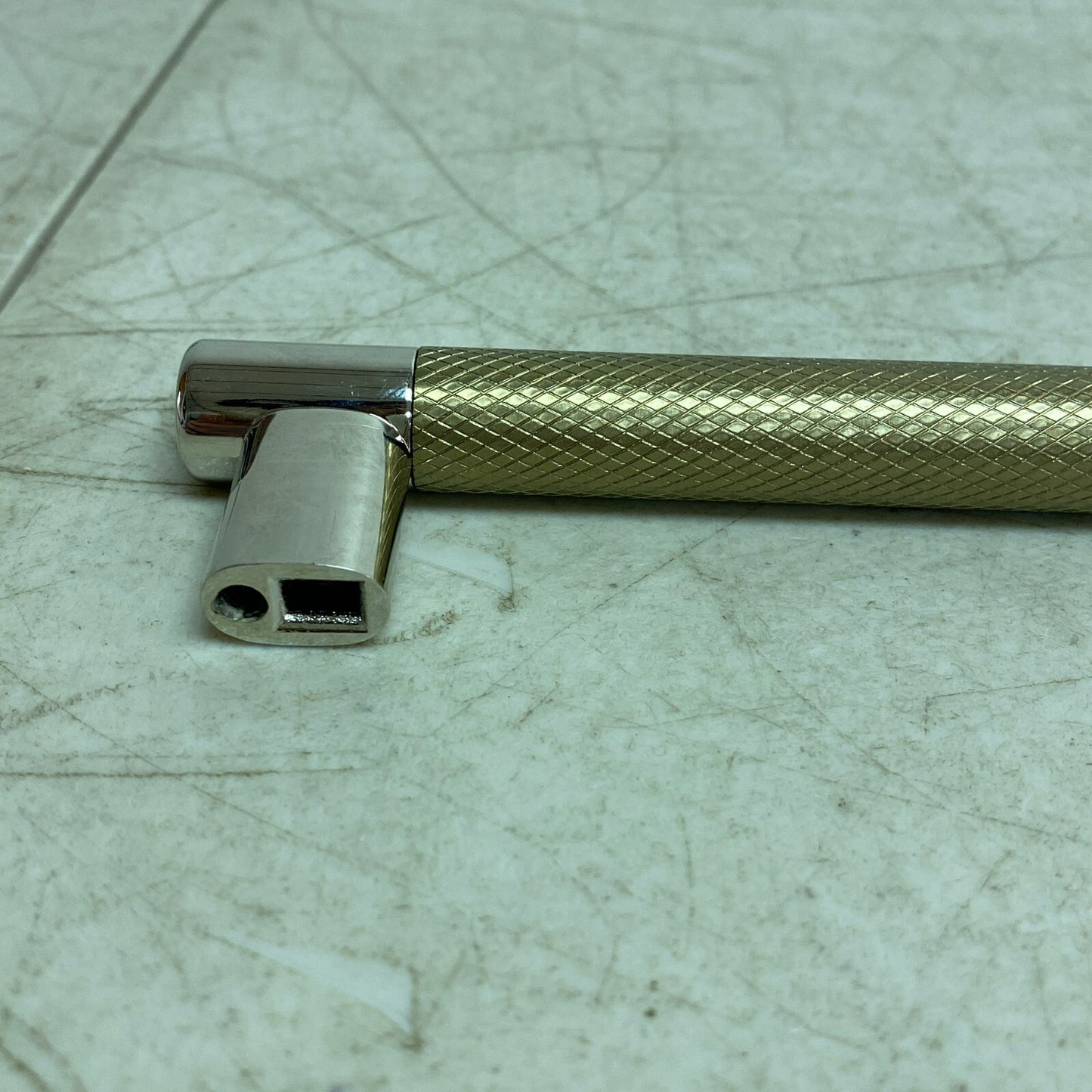 SIGNATURE HARDWARE 5-1/8" JERICO CABINET PULL-POLISHED NICKEL/GOLDEN CHAMPAGNE