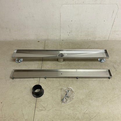 Signature Hardware 28" Cohen Linear Tile-In Shower Drain - Brushed Stainless S..