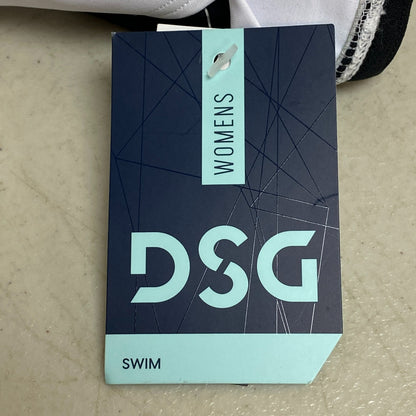 DSG Womens Maxine Swim Top Pure Black/White Solid Swim Trendy DSW2979N