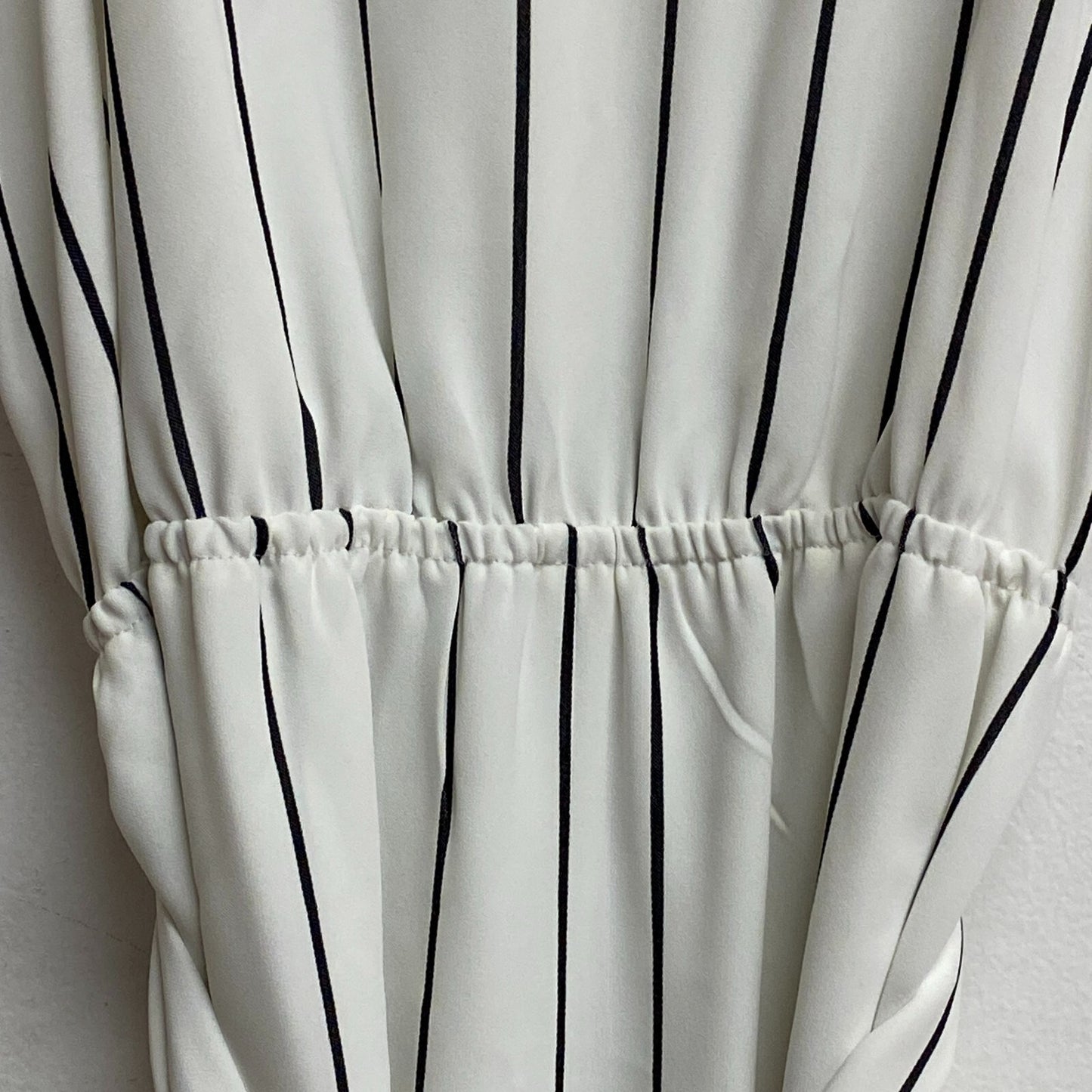 Bar III Women's Dressy Jumpsuit Striped Wide Leg Strapped Black White Size 12