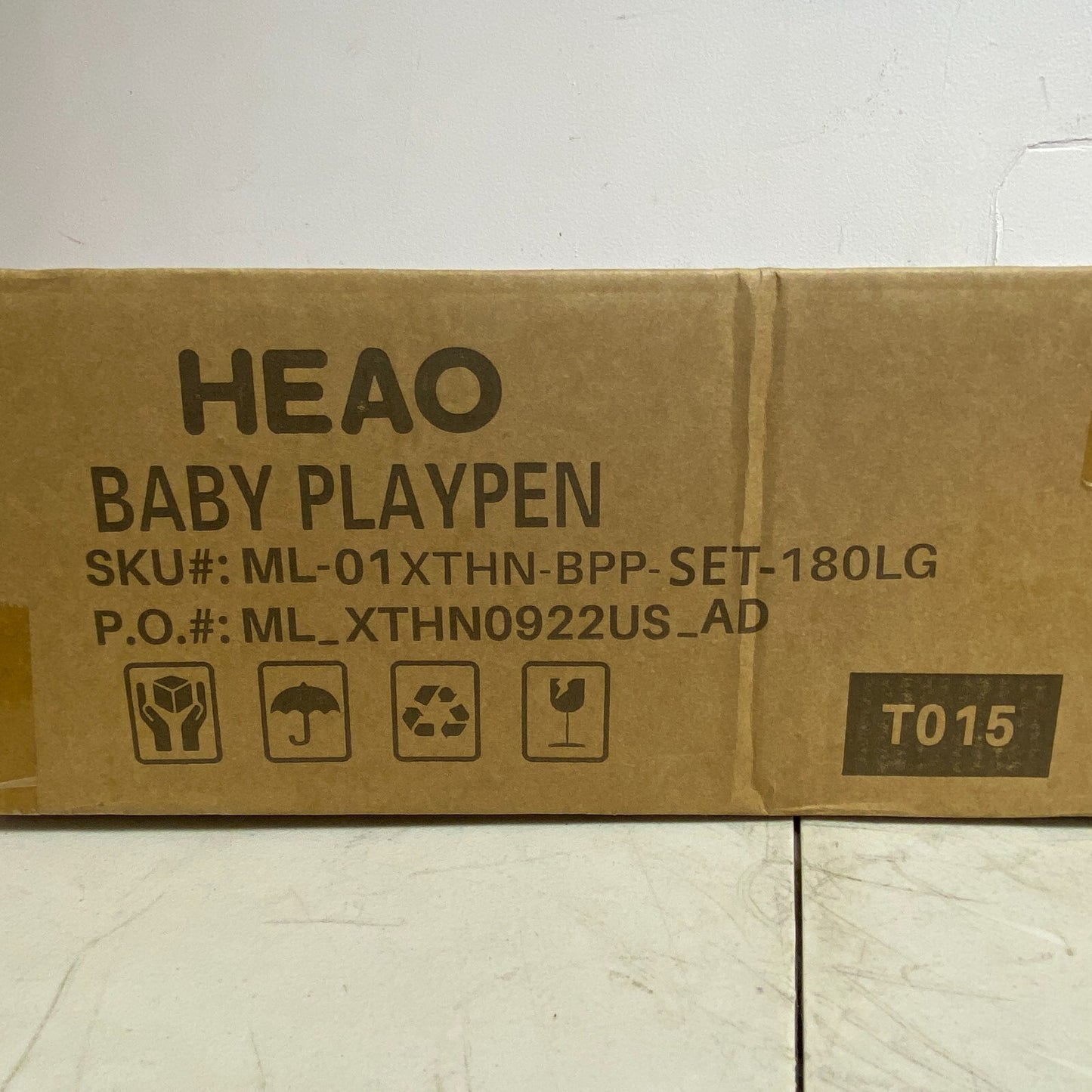 HEAO Light Grey Breathable Mesh Baby Play Pen (38.61"x15.6"x5.46") New!