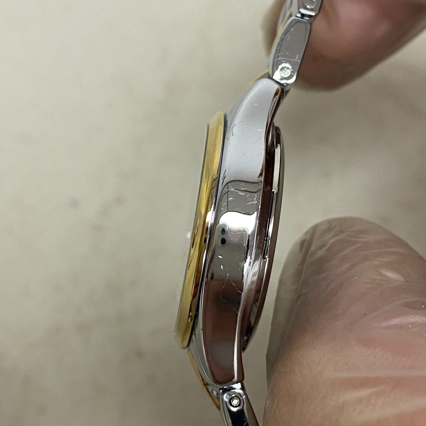 Armitron Women Easy to Read Dial Bracelet Watch Gold/Silver Band 75/5304TB