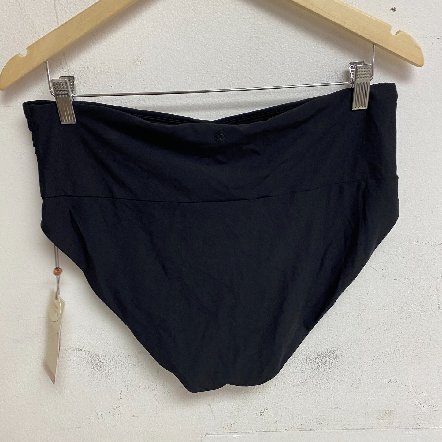 CALIA Women's Swim Collection High Rise Shirred V Front Bottom Black WSA23407