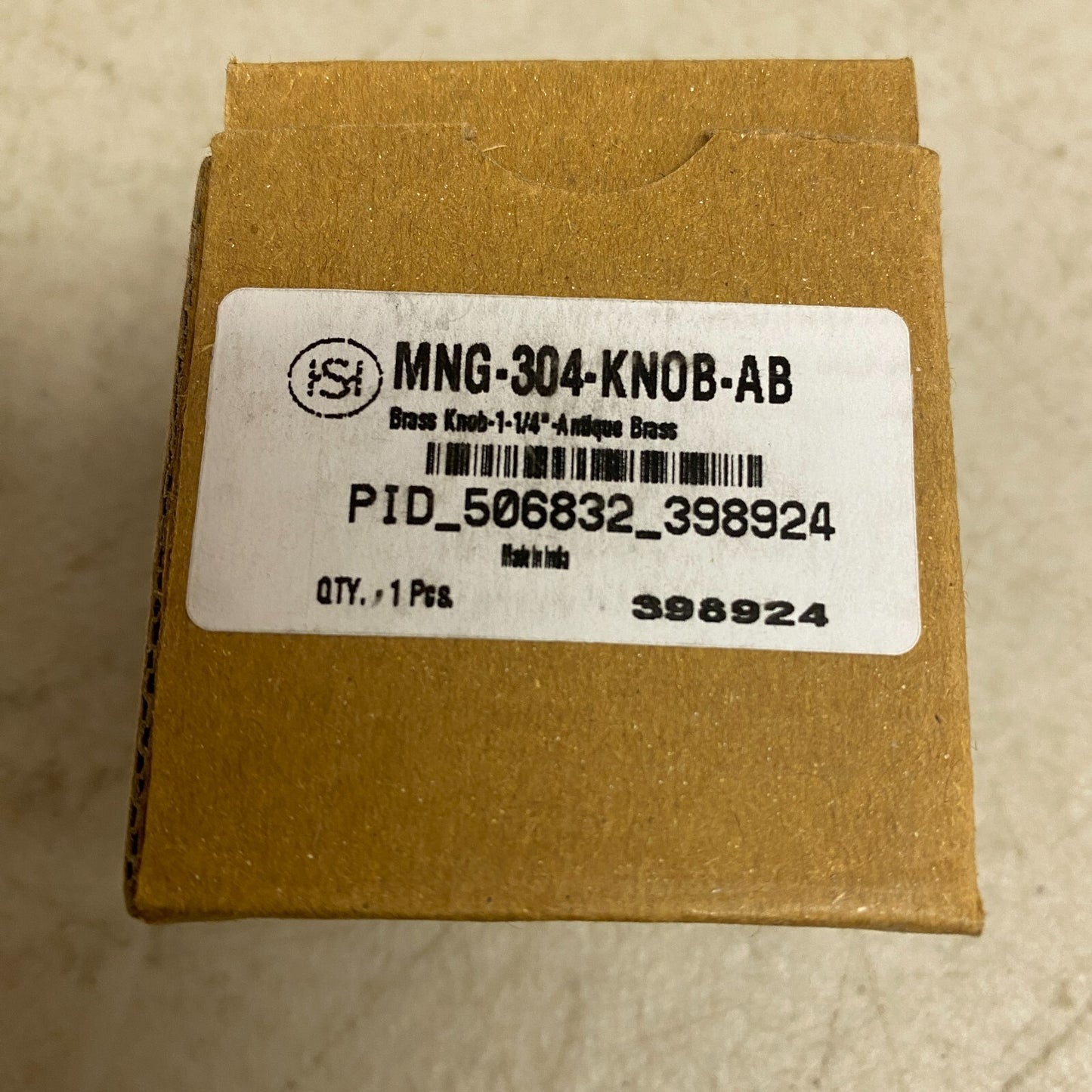 Signature Hardware Brass Knob - 1-1/4'' - Antique Brass,  MODEL: MNG-304-KNOB-AB