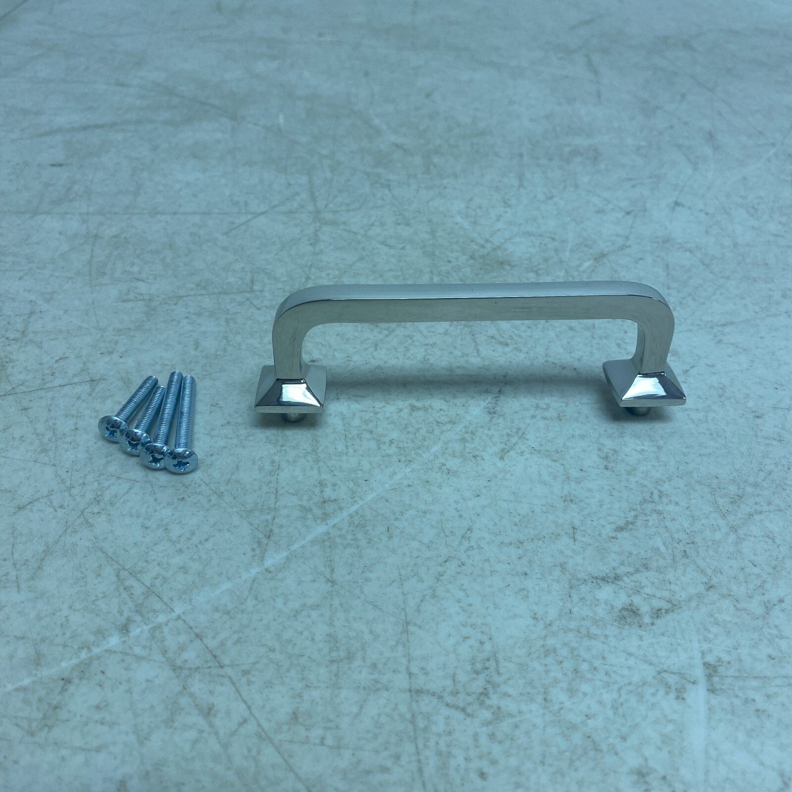 Signature Hardware 4'' Klein Solid Brass Cabinet Pull - Polished Nickel