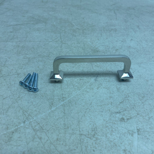 Signature Hardware 4'' Klein Solid Brass Cabinet Pull - Polished Nickel