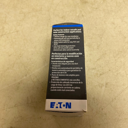 Eaton GFCI  TWRSGF15W Outlet Duplex Receptacle 15A 125V White EA