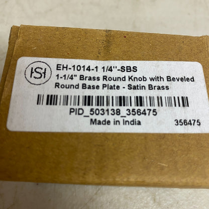 Signature Hardware 1-1/4" Brass Round Knob with Beveled Round Base Plate SB