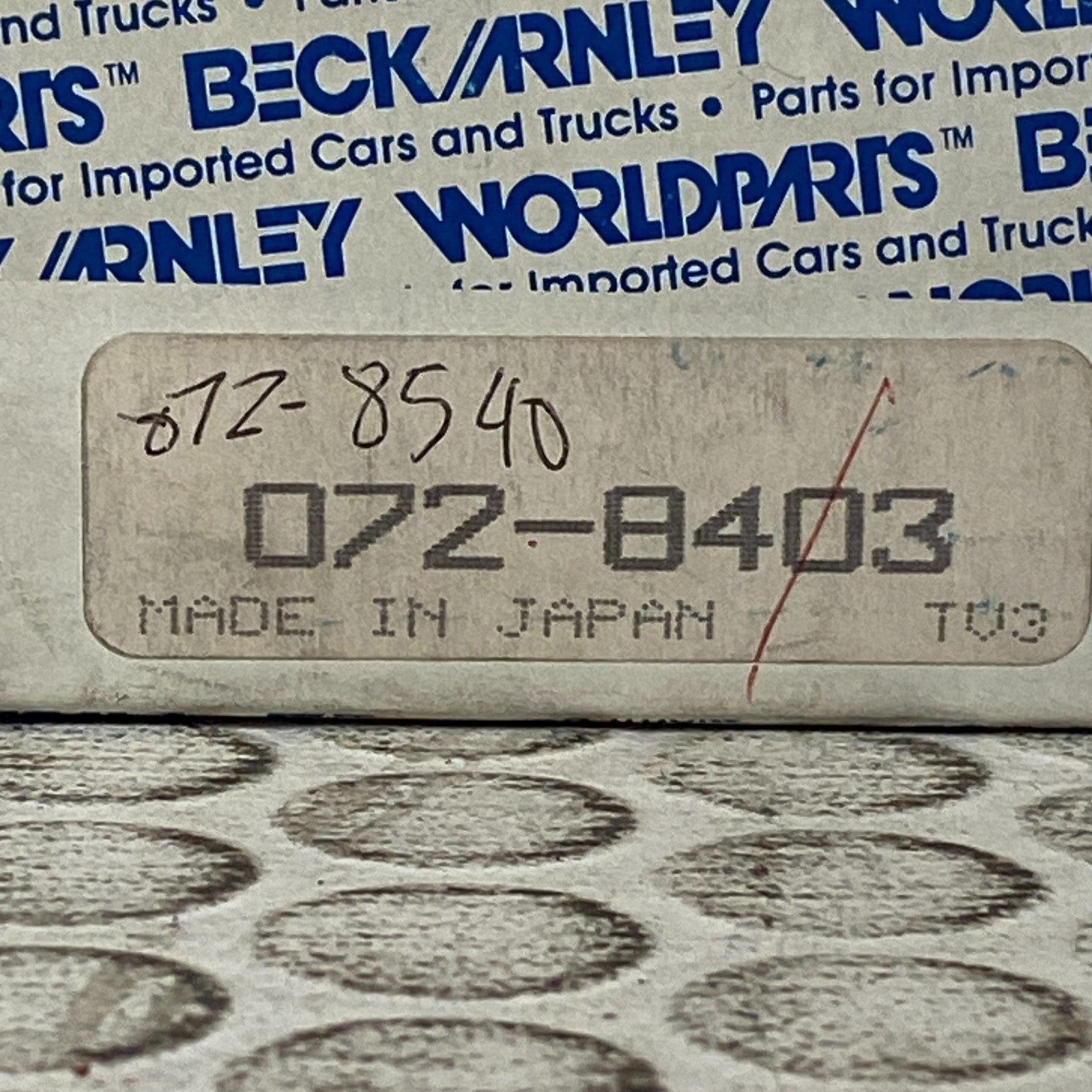 Beck/Arnley 072-8403 Drum Brake Wheel Cylinder Rear Right 1987-1988 Mazda B2600