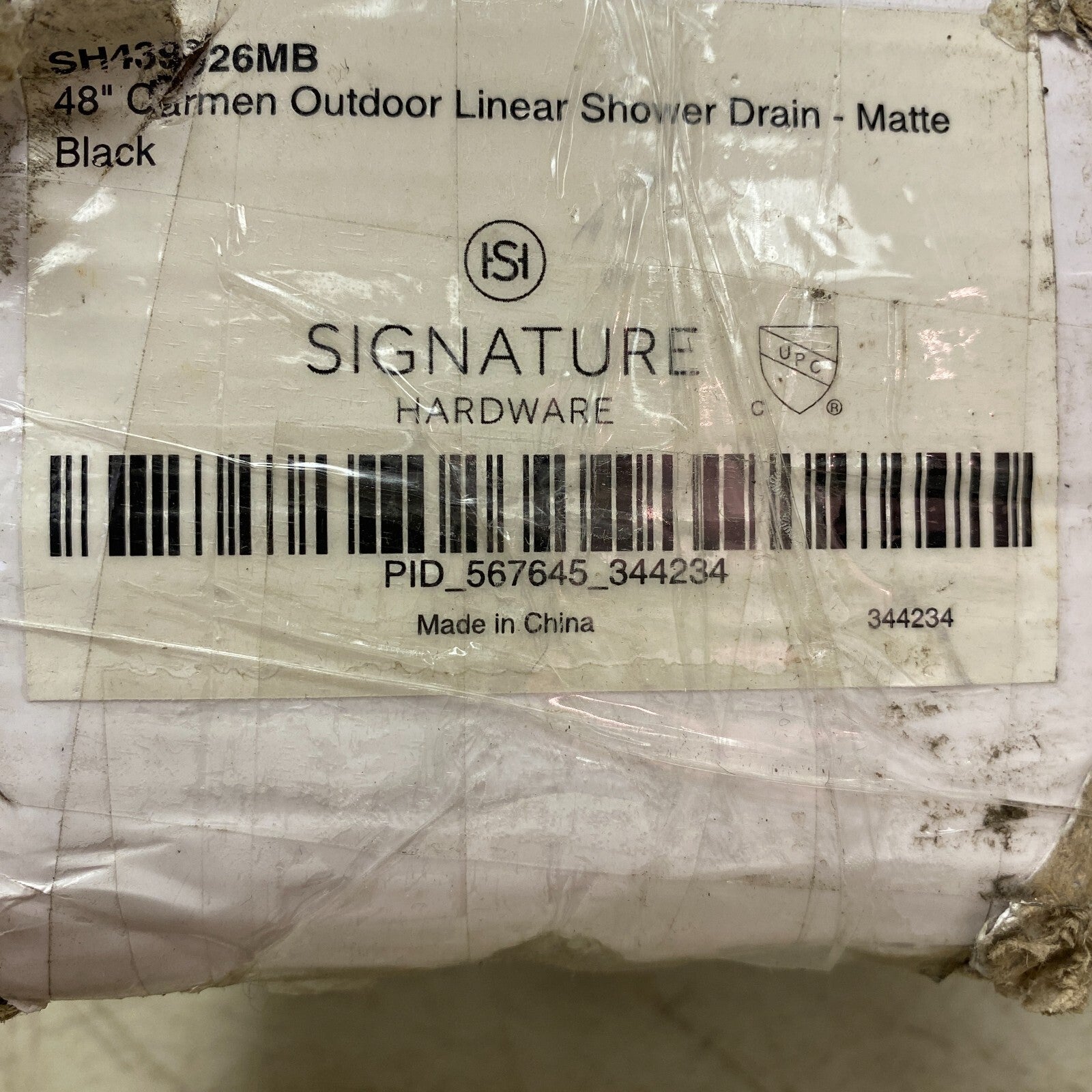 Signature Hardware 48" Carmen Outdoor Linear Shower Drain -with Drain Flange -MB