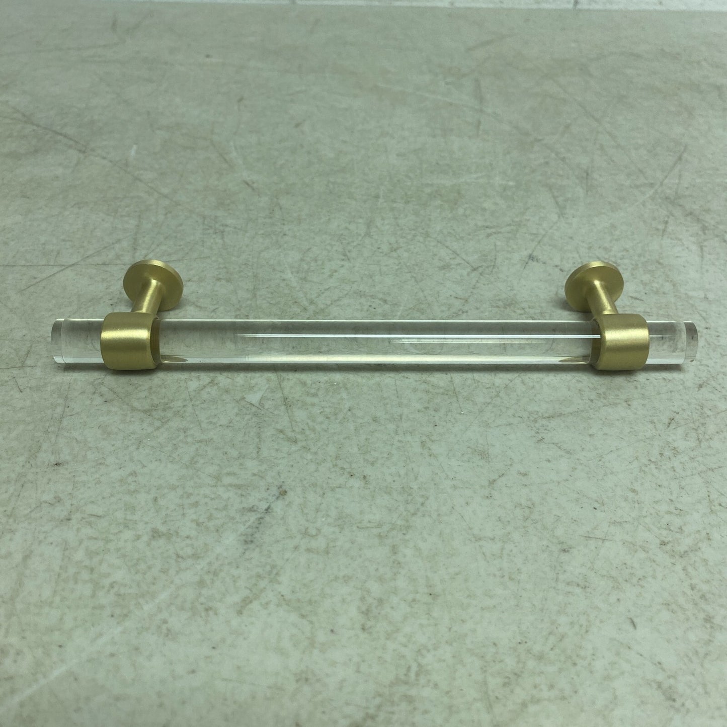 Signature Hardware 6'' Beryn Acrylic Cabinet Pull - Satin Brass SH450376