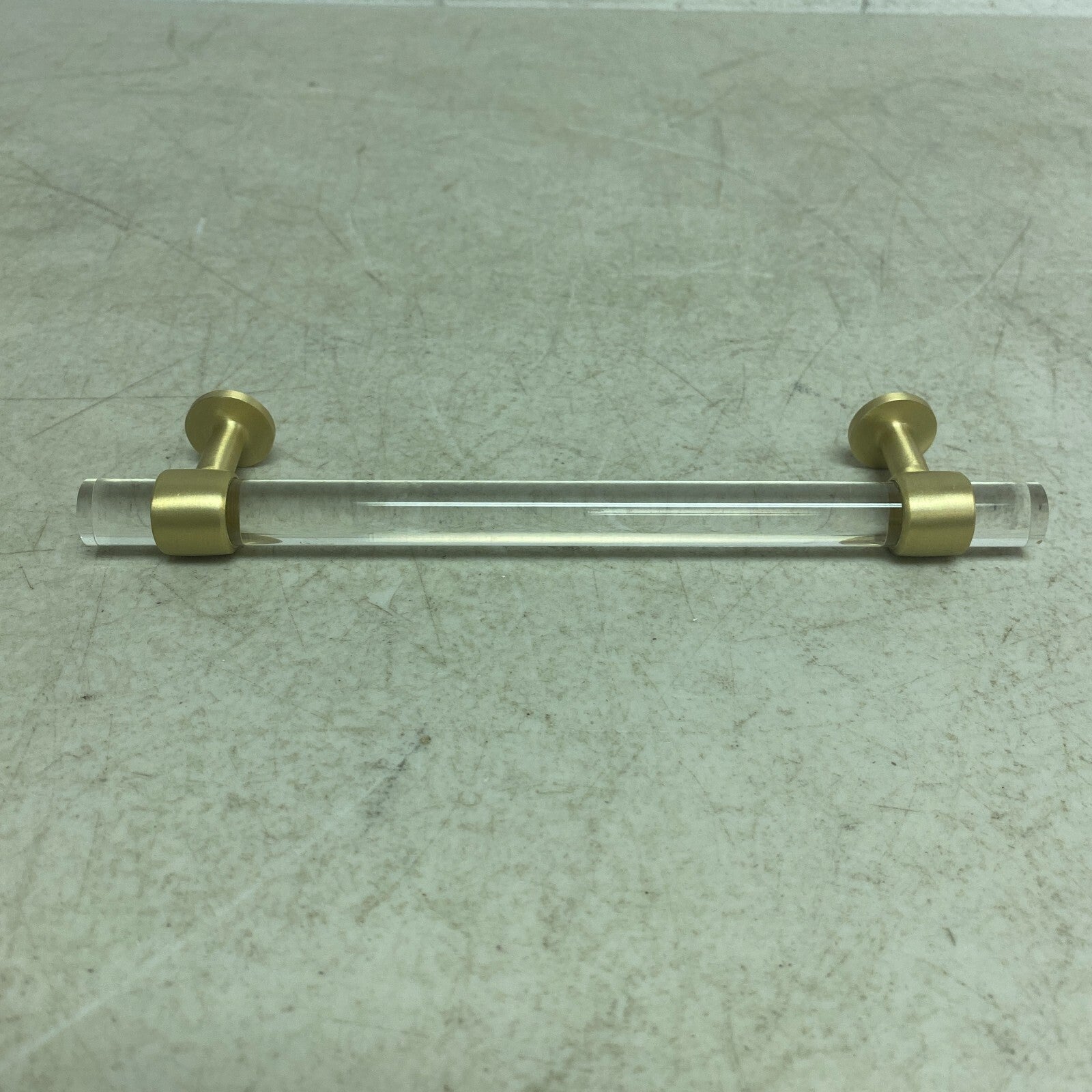 Signature Hardware 6'' Beryn Acrylic Cabinet Pull - Satin Brass SH450376