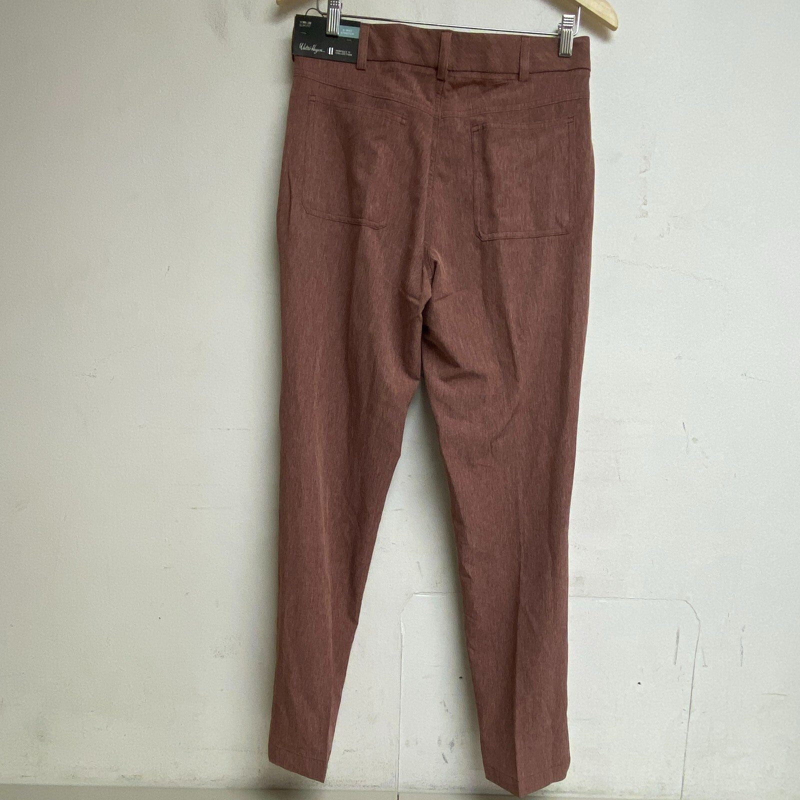 Walter Hagen Mens P11 Novelty Pocket Pant New Maroon/ White Htr Slim MGA35125VC
