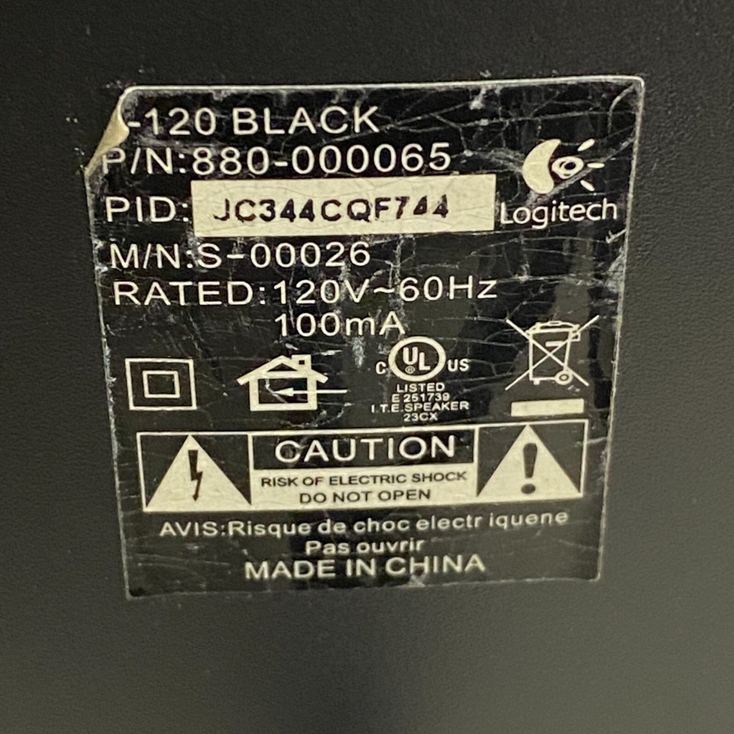 Logitech S120 Black Desktop Speaker System , Used Very Good