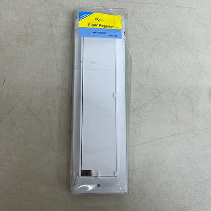 RV Designer H850 White Plastic Floor Register w Damper 12"x3.5" Interior Vent