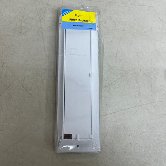 RV Designer H850 White Plastic Floor Register w Damper 12"x3.5" Interior Vent